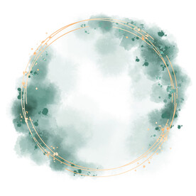 绿色禅意水墨画