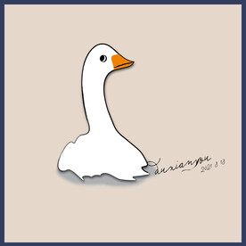 简约装饰画小清新大白鹅