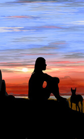 简约装饰画小清新少女