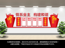 红色物业文化墙