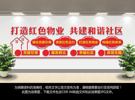 红色物业文化墙