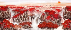 鸿运当头三联画