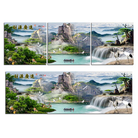 山水款财源广进装饰画