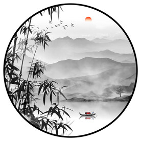 水墨山水竹子装饰画