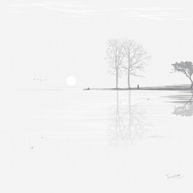 意境水墨山水画