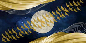 晶瓷画 抽象画 飞鸟