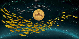 晶瓷画 抽象画 鱼群