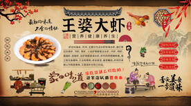 王婆大虾背景墙