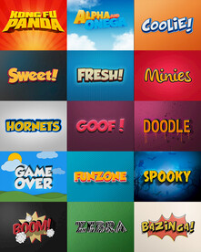 3D卡通立体特效字PSD模板