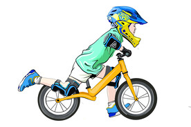 卡通手绘儿童平衡车体育比赛