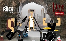 摇滚音乐背景墙 工装背景墙