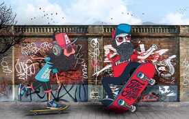 涂鸦背景墙 工装背景墙