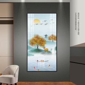 现代简约山水画玄关装饰画挂画