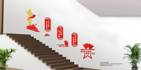 退役军人标语楼梯