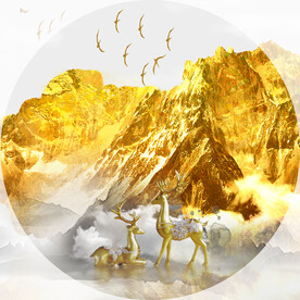 装饰画 新中式 金山