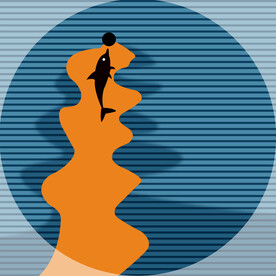 装饰画 抽象画 海豚