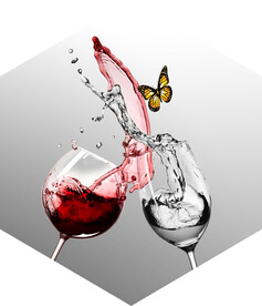 装饰画 新中式 红酒杯