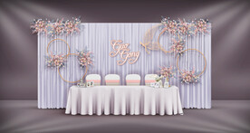 紫色婚礼甜品区