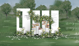 白色户外甜品区