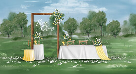 户外婚礼签到区