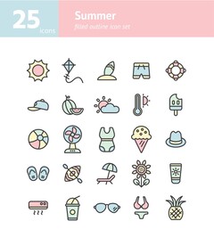 夏天游玩运动相关图标