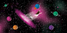 晶瓷画 抽象画 星空夜晚 女孩