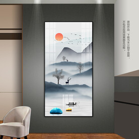 水墨山水装饰画玄关挂画床头画