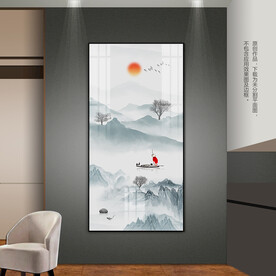 水墨山水客厅玄关装饰画床头挂画