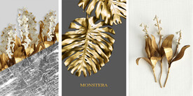 晶瓷画 金色植物