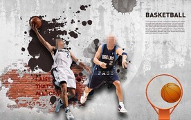 篮球涂鸦背景 工装背景墙