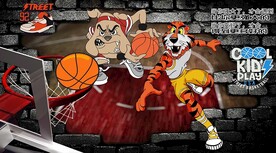 篮球涂鸦背景 工装背景墙