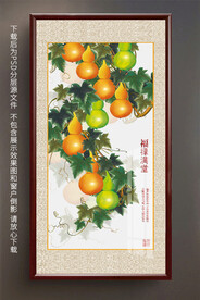 高清手绘葫芦装饰画