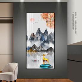 中式山水客厅玄关装饰画床头挂画