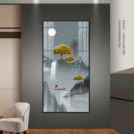新中式山水装饰画客厅玄关挂画
