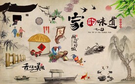 古工装家的味道背景墙图片