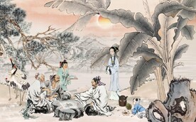 中式茶道茶文化水墨国画背景墙