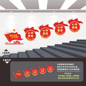 党建楼梯楼道文化墙