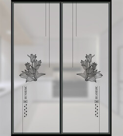 高清分层彩白彩透明底推拉门