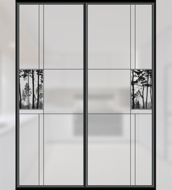 高清分层彩白彩透明底推拉门