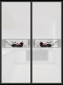 高清分层彩白彩透明底推拉门