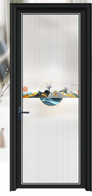 高清分层彩白彩透明底平开门 