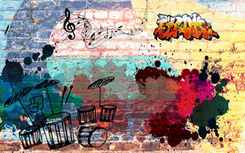 工装涂鸦音乐背景墙画