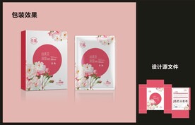 美妆面膜包装效果图+平面图