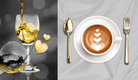 晶瓷画 盘子 高足酒杯