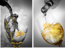 晶瓷画 高足酒杯