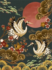 新中式国潮仙鹤