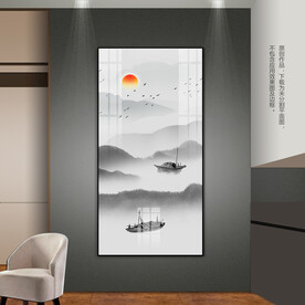 禅意山水客厅玄关装饰画床头挂画