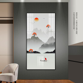 水墨山水玄关装饰画客厅卧室挂画