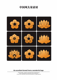 荷花中国风元素