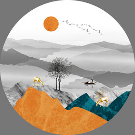 禅意山水装饰画